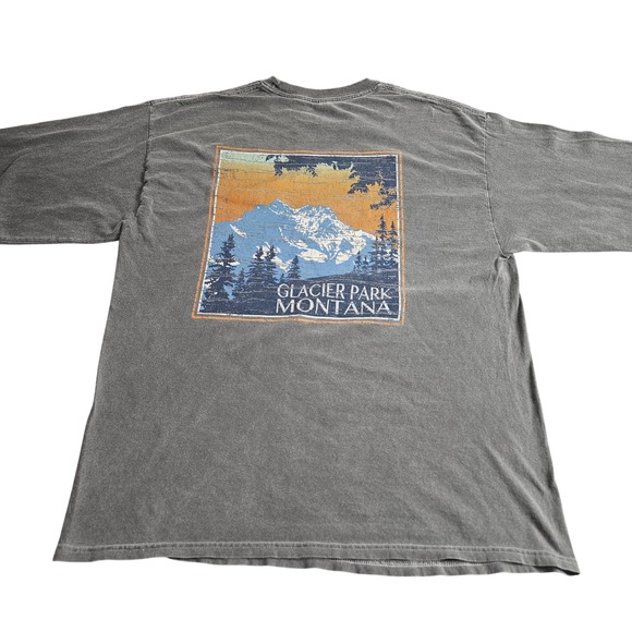 Other - Glacier National Park Montana Long Sleeve‎ TShirt Gray Graphic Print Outdoor Y2K